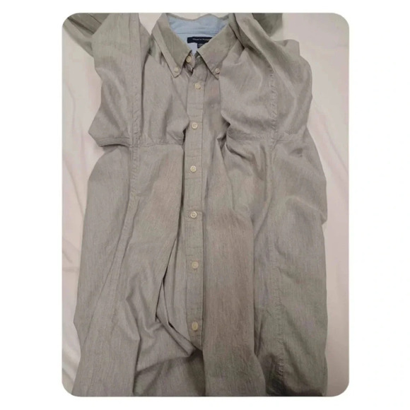 Tommy Hilfiger Long Sleeve Button Down Grey Dress Shirt  Size XXL - Picture 6 of 9